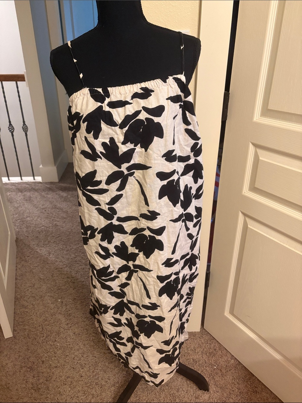 a new day Black & White Floral Midi Dress